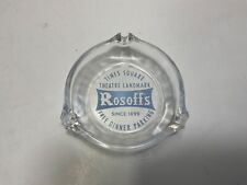 ROSOFFS RESTAURANT /HOTEL  NYC VINTAGE RARE ART DECO GLASS ASHTRAY CIRCA 1940 picture