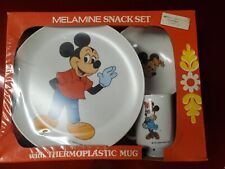 Vintage 1970's Mickey Mouse Melamine plate, bowl, cup set set picture