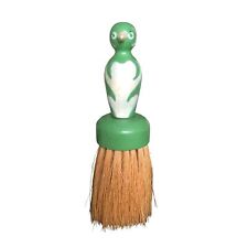 Vintage Brightly Painted Green & White Penguin Whisk Brooms Rhody Brush 1940’s picture