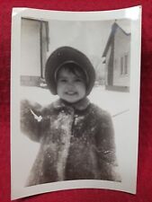 1943 Little Girl in the Snow Vintage Photo  picture