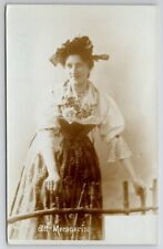 RPPC Lovely Merano Woman In Traditional Costume Italy Real Photo Postcard A44 picture