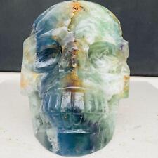 Natural Fluorite Crystal original stone hand carved Ghost Head 4280g picture