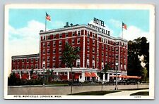 Hotel Monticello US Flags Longview Washington WA VINTAGE Postcard picture