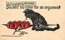 Postcard 1907 Arts & Crafts Cat & Mouse picture