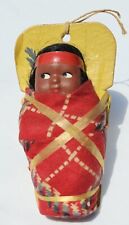 Vintage Native American Skookum Indian Papoose Baby Doll East Tawas, Michigan picture