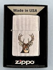 Vintage 1993 Buck Deer Chrome Zippo Lighter picture