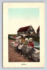 1913 Portrait Dutch Children Markermeisjes Marken Holland Netherlands Postcard picture