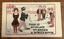 1907 Comic postcard signed Walter Wellman Posted in Ohio Honeymoon Protection picture