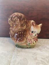 Vintage Shafer 22K Gold Cute Squirrel Planter Vase picture