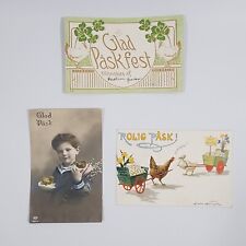 Antique Swedish EASTER Postcards Glad Rolig Pask Posted Lot of 3 Early 1900s picture