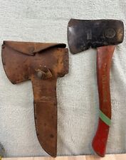 Genuine Plumb Official Boy Scout Hatchet Axe W/ BSA Leather Sheath USA Made EXC picture