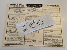 AEA Tune-Up Chart System 1966 Chevrolet Biscayne Impala Bel Air Six Cylinder picture
