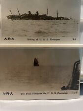C1918 Rppc lot of 2 Sinking of the USS Covington Postcard s ara picture