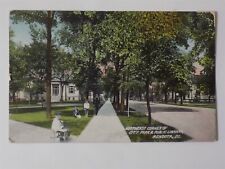 Mendota, Illinois IL ~ City Park & Library Northeast Corner 1909 L735 picture