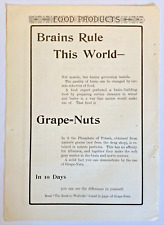 1905 Grape-Nuts Vintage Antique Magazine Ad 8x5