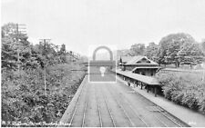Railroad Train Station Depot West Newton Massachusetts MA Reprint Postcard picture