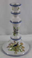 Pierre Deux Candlstick French Faience Pottery Bird Flowers picture