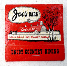 Vintage Joe's Barn Restaurant Matchbook - 2