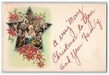 1948 Christmas Poinsettia Flowers Religious Star Indianapolis IN Posted Postcard picture