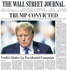 NEW TRUMP GUILTY IN NEW YORK 34 TIMES WALL STREET JOURNAL HARD COPY MAY 31 2024 picture
