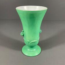 Vintage Larger Porcelain Ceramic Decorative Pedestal Vase Green - 8 In. Height picture