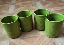 Set of 4 Royal Norfolk Lime Green Ribbed Greenbriar Int. Coffee Mugs picture