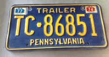 Vintage Blue & Gold 1978 Pennsylvania PA Trailer License Plates Plate TC 86851 picture