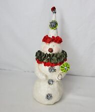 Heather Myers Christmas Snowman Folk Art Style Red Green Glitter Whimsical 9