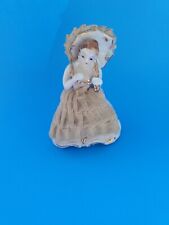 Vintage Thames Porcelain Figurine  Woman with Umbrella Lace Skirt picture
