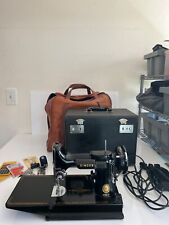 VINTAGE SINGER 221 FEATHERWEIGHT SEWING MACHINE WITH CASE ACCESSORIES AND TRAVEL picture
