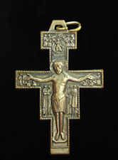 Vintage San Damiano Cross Crucifix Medal Religious Holy Catholic picture
