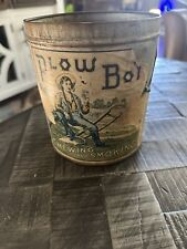 Vintage Plow Boy Chewing And smoking Tin Can picture