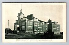 Columbus KS-Kansas, Cherokee County High School Building, Vintage Postcard picture
