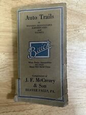 Antique 1922 Rand McNally Buick Sponsored Auto Trails Old Style Paper Map  picture
