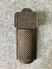 Antique Tin Metal Acme Nut Grater Nutmeg Grinder Rd 114671 with Slide Lid Box picture
