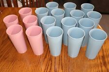 Lot 18 Vintage Tupperware Drinking Cups 1348 Mauve Pink & Blue picture