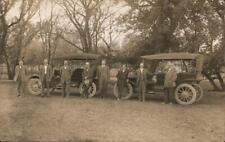 1913 RPPC Alma,NE Group of Men,Two old Touring Cars Harlan County Nebraska picture