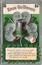 ST. PATRICK'S DAY Embossed Postcard To Hat 