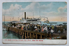 1907 MA Postcard Martha's Vineyard Cottage City Now Oak Bluffs Landing Steamship picture