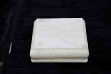 BRAND NEW Beautiful Ivory Color Genuine Alabaster Trinket Box with Swivel Lid picture