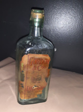 Antique Gordon & Co's Dry Gin London Bottle w/Label And Blue Glass Stopper picture