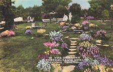 Lewisburg WV, In the Gardens, General Lewis Hotel, Vintage Hand Colored Postcard picture