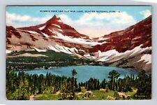 Glacier Nat'l Park MT-Montana Old Man's Lake Flinsch Peak Vintage c1940 Postcard picture