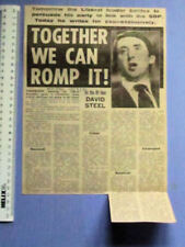 TOGETHER WE CAN ROMP IT  RT HON DAVID STEEL NEWS OF THE WORLD ARTICLE SEPT 1981 picture