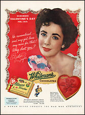 1952 Elizabeth Taylor photo Whitman's Chocolates Valentine's retro print ad LA21 picture