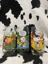 Vintage McDonalds Camp Snoopy  Collection Set of 3 Glasses Charlie Brown Peanuts picture