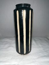 Black & White Mid Century Ikebana/Flower Vase Pottery Textured Modernist Vintage picture