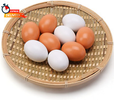 Wooden Fake Eggs ,9 Pieces 2 Colors Easter Wooden Egg Wood Eggs for Crafts Easte picture