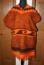VTG Wool Hand-Woven Poncho Cape ?Mexican ?Tribal Southwestern M/L picture