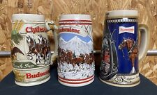 3 Vintage Budweiser Beer Stein Mugs - Ceramarte picture